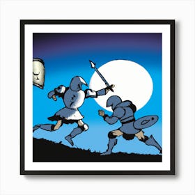 Knights Fighting 1 Art Print