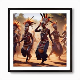 African Dancers Art Print