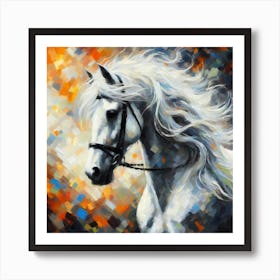 White Horse Painting Art Print