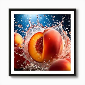 Peach Splashing Water 10 Art Print