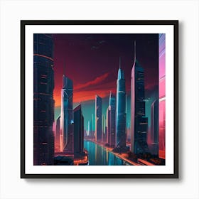 Futuristic Cityscape Art Print