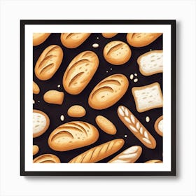 Bread Seamless Pattern Art Print