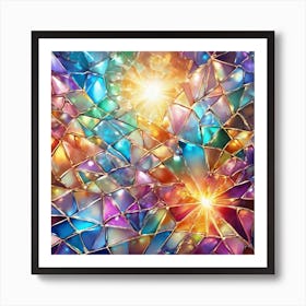 Abstract Colorful Stained Glass Background Art Print