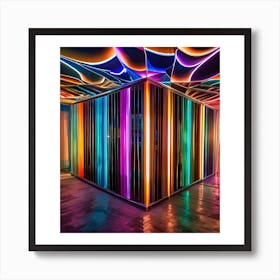 Neon Lights In A Room Art Print