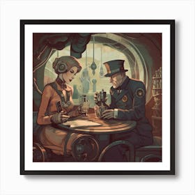 Steampunk Couple Art Print