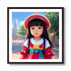 Kawaii anime portrait Ashia Art Print