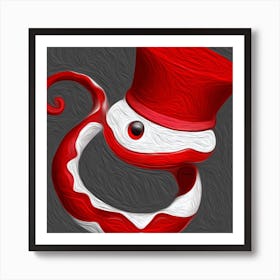 Joker Snake_ Red&White Art Print