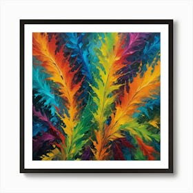 Rainbow Feathers Art Print