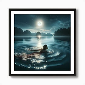 Mermaid In The Water Art Print