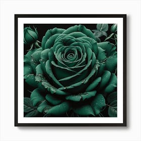 Green Rose Art Print