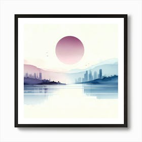 Watercolor Cityscape 3 Art Print