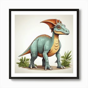 Brontosaurus paint art Art Print