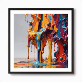 Colorful Paint Drips 1 Art Print