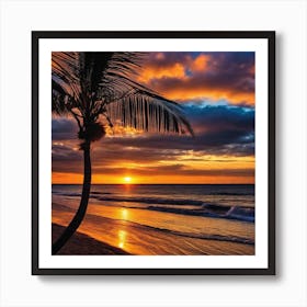 Sunset At The Beach 186 Art Print