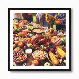 Thanksgiving Dinner Table Art Print