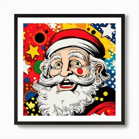 Santa Claus - Abstract Christmas 1 Art Print