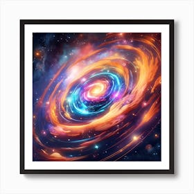 Spiral Galaxy In Space Art Print