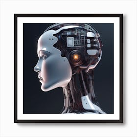 Futuristic Female Robot 2 Art Print