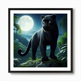 Black Panther In The Jungle Affiche