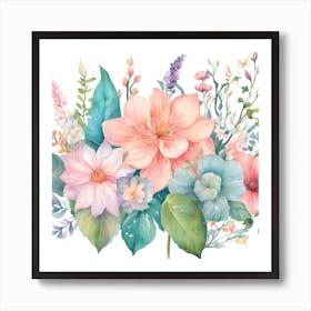 Watercolor Flowers Art Print