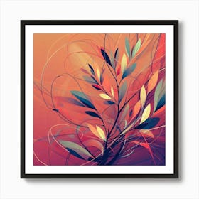 Abstract Leaves Painting 3 Art Print