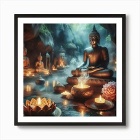 Buddha In The Cave Art Print