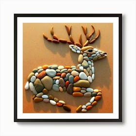 Pebble Deer Art Print