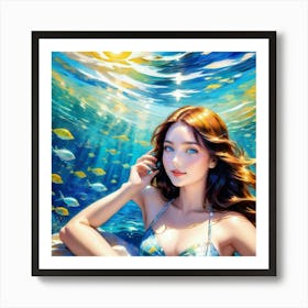 Beautiful Girl In The Seargh Art Print