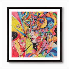 Psychedelic Woman 3 Art Print