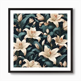 Aesthetic style, flower of Lily pattern 1 Art Print