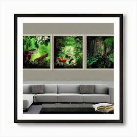 Three Dinosaurs Art Print