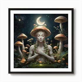 Mushroom Woman Art Print