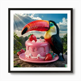 Toucan Cake Art Print