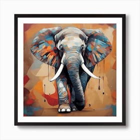 Indian Elephant art, 1115 Art Print