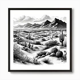 Cactus Desert Art Print