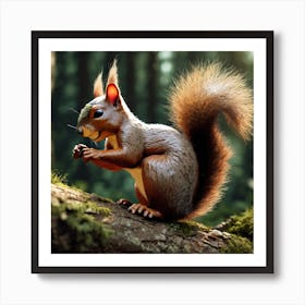 Squirrel In The Woods 55 Art Print