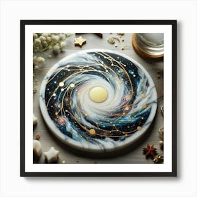 Swirling Galaxies And Constellations With Gold Leaf Accents (4) Art Print