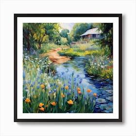 Colour Cascade: Van Gogh's Riverside Reverie Art Print