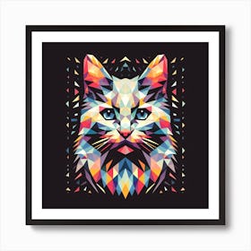 Geometric Cat Art Print