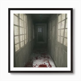 Hallway With Blood 1 Art Print