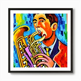 Man Playing a Saxophone Art Print