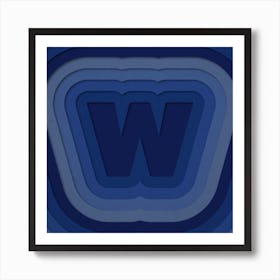 W Paper Alphabet  Art Print