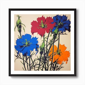 Love In A Mist Nigella 5 Pop Art Illustration Square Art Print