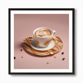 Gold Cup Of Coffee 1 Art Print