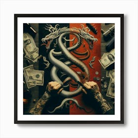 Dragon And Money Art Print