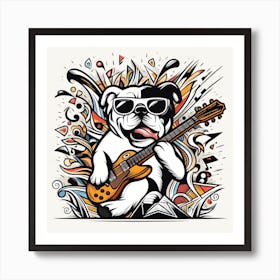 Bulldog S Rockin Concert Art Print