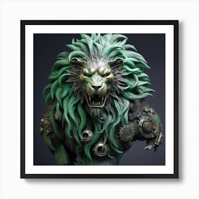 Armadiler Lion Head Made From Metalic Small Parts With Human Bo 72e98f77 E57c 4be2 8bea 61e15e145fad Art Print