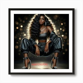 Black Woman With Long Hair Art Print