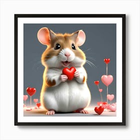 Valentines Hamster 6 Art Print