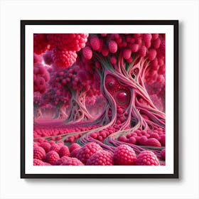 Raspberry Forest 1 Art Print